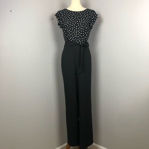 Ann Taylor Polka Dot Belted Jumpsuit Size10
